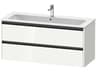 Duravit Ketho.2 item 48" Two Drawer White High Gloss Wall-Mounted Vanity Unit