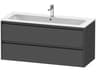 Duravit Ketho.2 item 48" Two Drawer Graphite Matt Wall-Mounted Vanity Unit