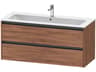 Duravit Ketho.2 item 48'' Two Drawer Walnut Matt Wall-Mounted Vanity Unit