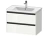 Duravit Ketho.2 item 31" Two Drawer White High Gloss Wall-Mounted Vanity Unit