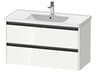 Duravit Ketho.2 item 39" Two Drawer White High Gloss Wall-Mounted Vanity Unit