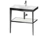 Duravit Xviu 32'' WhiteHigh Gloss Lacquer/Black Set with Metal Console