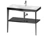 Duravit Xviu 39'' Black High Gloss/Black Set with Metal Console