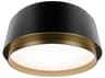 dweLED by WAC Lighting Salvo 1-Light Black Aged Brass Round Flush Mount