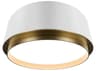 dweLED by WAC Lighting Salvo 1-Light White Aged Brass Round Flush Mount