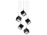 dweLED by WAC Lighting Ice Cube 5-Light Black Geometric Pendant