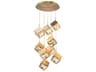 dweLED by WAC Lighting Ice Cube 9-Light Aged Brass Geometric Pendant