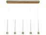 dweLED by WAC Lighting Quill 5-Light Aged Brass Linear Island Pendant