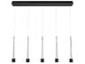 dweLED by WAC Lighting Quill 5-Light Black Linear Island Pendant