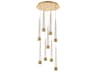 dweLED by WAC Lighting Quill 9-Light Aged Brass Linear Pendant