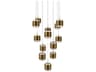 dweLED by WAC Lighting Banded 13-Light Aged Brass Pendant