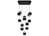 dweLED by WAC Lighting Banded 13-Light Black Pendant