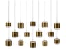 dweLED by WAC Lighting Banded 14-Light Aged Brass Island Pendant