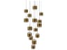 dweLED by WAC Lighting Banded 15-Light Aged Brass Pendant