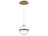 dweLED by WAC Lighting Cyllindra 1-Light Aged Brass Globe Mini Pendant