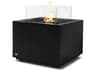 EcoSmart Fire Sidecar Square Outdoor Fire Pit Table with Ethanol Burner Black