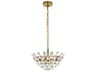 Elegant Lighting Emilia 3-Light Brass Crystal Pendant