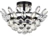 Elegant Lighting Emilia 3-Light Black Crystal Semi Flush Mount