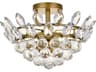 Elegant Lighting Emilia 3-Light Brass Crystal Semi Flush Mount