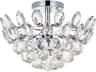 Elegant Lighting Emilia 3-Light Chrome Crystal Semi Flush Mount