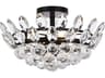 Elegant Lighting Emilia 3-Light Black Crystal Semi Flush Mount