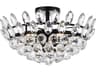 Elegant Lighting Emilia 5-Light Black Crystal Semi Flush Mount
