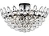 Elegant Lighting Emilia 5-Light Black Crystal Semi Flush Mount