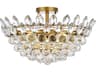 Elegant Lighting Emilia 5-Light Brass Crystal Semi Flush Mount