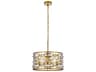 Elegant Lighting Kennedy 3-Light Brass Crystal Drum Chandelier