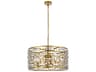 Elegant Lighting Kennedy 5-Light Brass Crystal Drum Chandelier