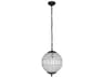 Elegant Lighting Olivia 1-Light Dark Bronze Clear Crystal Round Mini Pendant