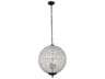 Elegant Lighting Olivia 3-Light Dark Bronze Clear Crystal Round Pendant