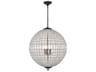 Elegant Lighting Olivia 5-Light Dark Bronze Clear Crystal Round Pendant