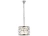 Elegant Lighting Madison 3-Light Polished Nickel Clear Crystal Drum Mini Pendant