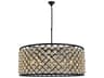 Elegant Lighting Madison 10-Light Matte Black Crystal Drum Chandelier