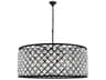 Elegant Lighting Madison 10-Light Matte Black Crystal Drum Chandelier
