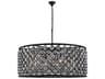 Elegant Lighting Madison 10-Light Matte Black Crystal Drum Chandelier