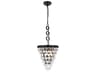 Elegant Lighting Nordic 3-Light Black And Clear Crystal Glass Pendant