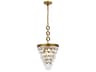 Elegant Lighting Nordic 3-Light Brass And Clear Crystal Glass Pendant