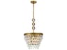 Elegant Lighting Nordic 4-Light Brass And Clear Crystal Glass Pendant