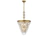 Elegant Lighting Nordic 5-Light Brass And Clear Crystal Glass Pendant