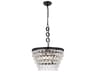 Elegant Lighting Nordic 5-Light Black And Clear Crystal Glass Pendant