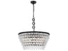 Elegant Lighting Nordic 6-Light Black And Clear Crystal Glass Pendant