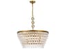 Elegant Lighting Nordic 6-Light Brass And Clear Crystal Glass Pendant