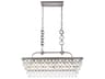 Elegant Lighting Nordic 6-Light Antique Silver Crystal Glass Linear Island Pendant
