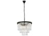 Elegant Lighting Sydney 9-Light Matte Black Clear Crystal Tiered Chandelier