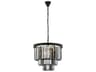 Elegant Lighting Sydney 9-Light Matte Black Silver Crystal Tiered Chandelier