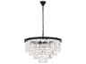 Elegant Lighting Sydney 17-Light Matte Black Crystal Tiered Chandelier