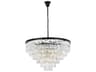 Elegant Lighting Sydney 33-Light Matte Black Clear Crystal Tiered Chandelier