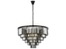 Elegant Lighting Sydney 33-Light Matte Black Silver Crystal Tiered Chandelier
